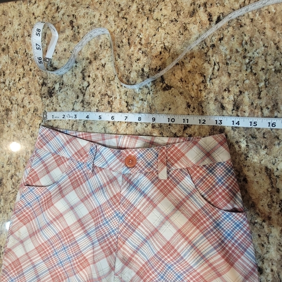 Rolla's PLAID CHECK BOOTCUT PANT POMEGRANATE Women's Size Small NWT - Picture 11 of 13